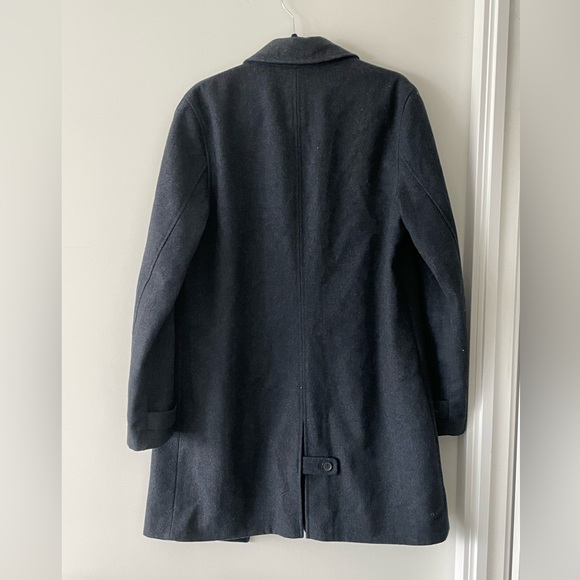 TOPMAN Navy Blue Trench Coat - Picture 2 of 3